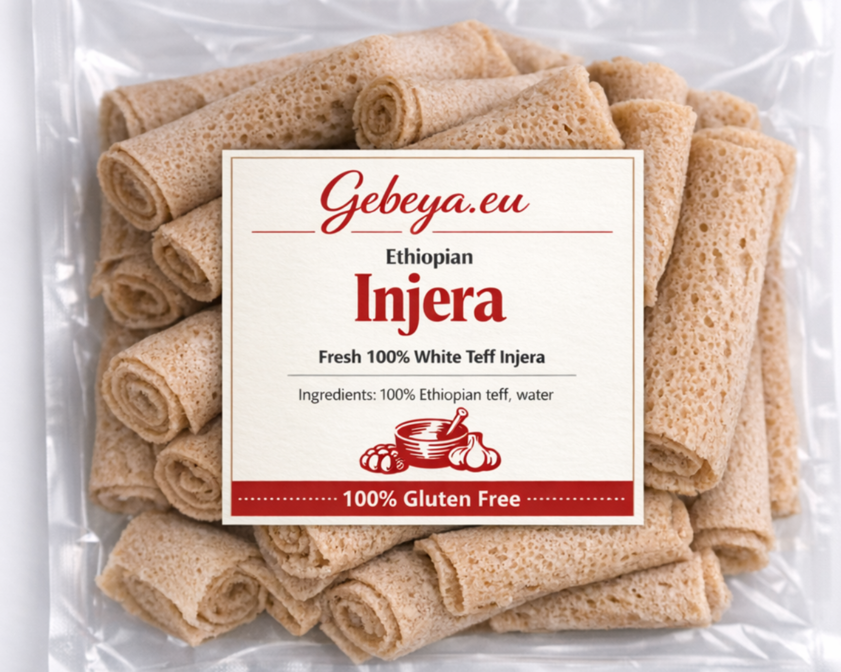 Freshly Baked 100% Teff Injera  (10 PCS)